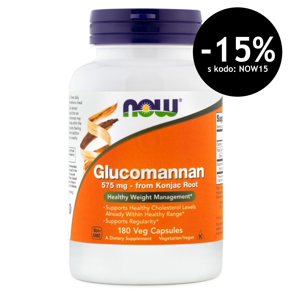 Glukomanan NOW, kapsule (180 kapsul)